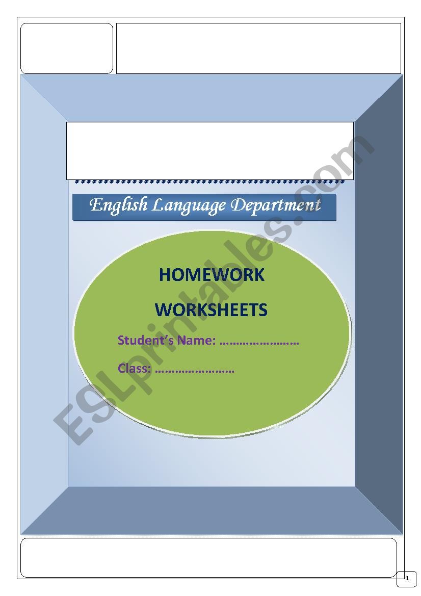 Homework tasks and activities worksheet