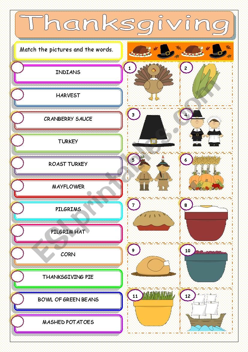 Thanksgiving worksheet