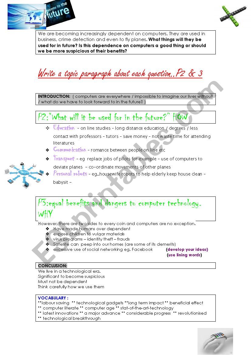 writing computers worksheet