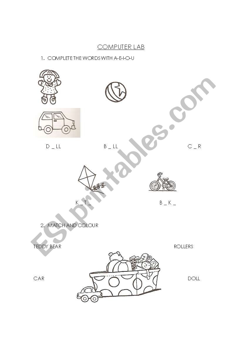 Toys worksheet