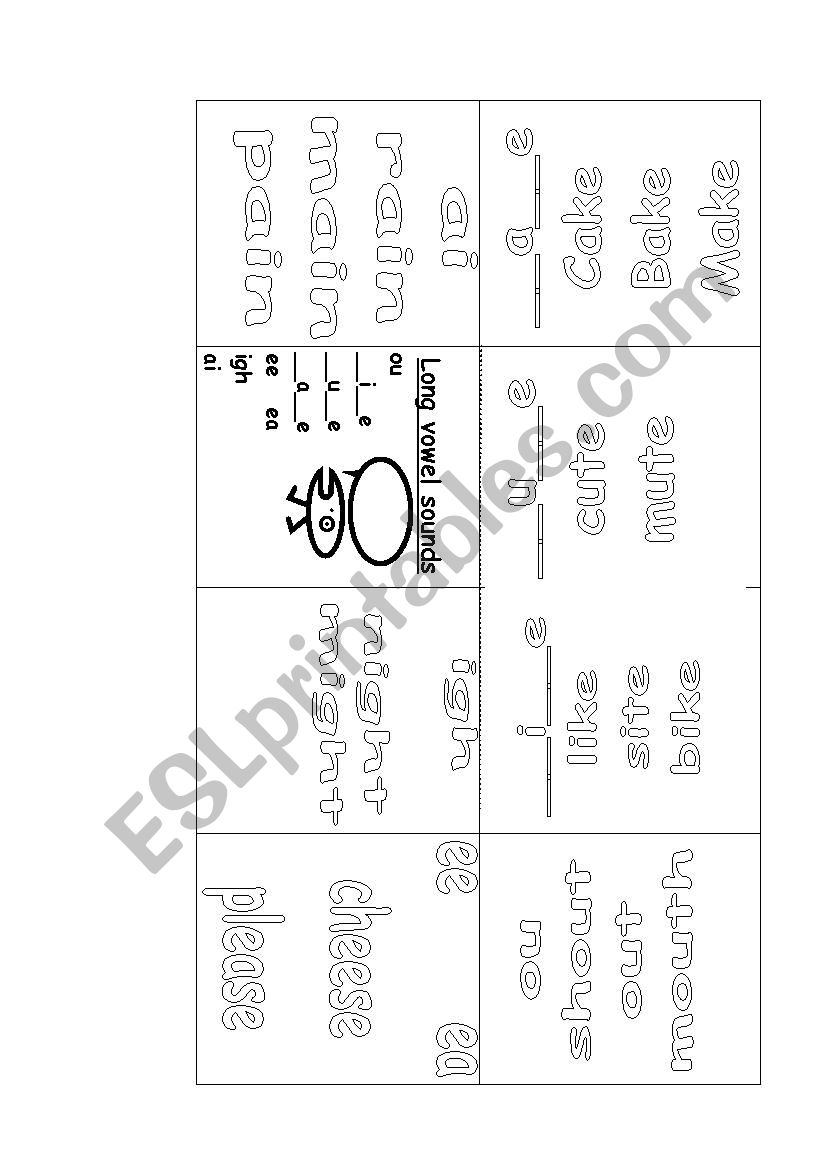 long vowel sound booklet worksheet