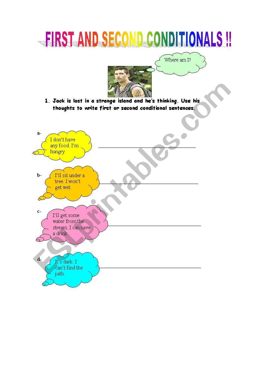 First and second conditionals worksheet