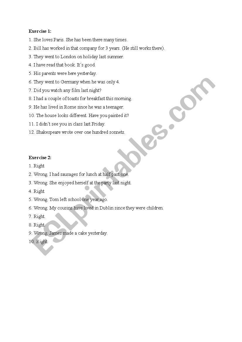 Correcting sentences worksheet