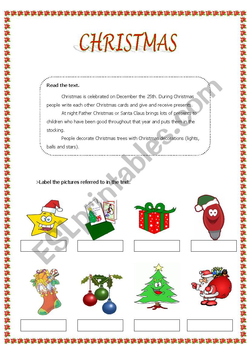 Christmas worksheet