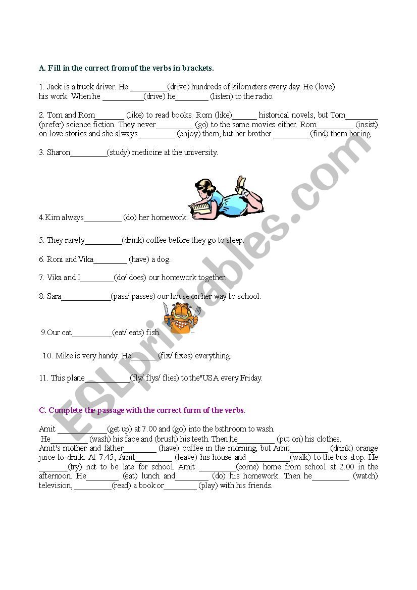 Present Simple Tense worksheet