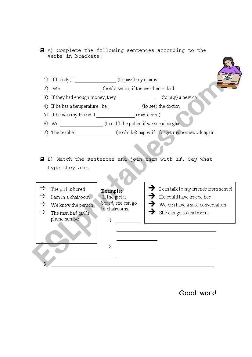 Conditionals - gap filling worksheet