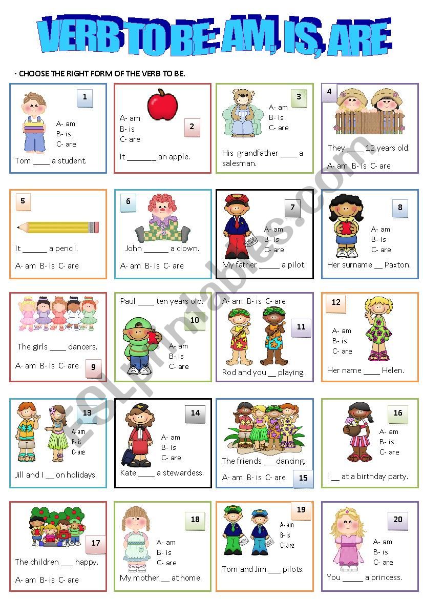 VERB TO BE worksheet