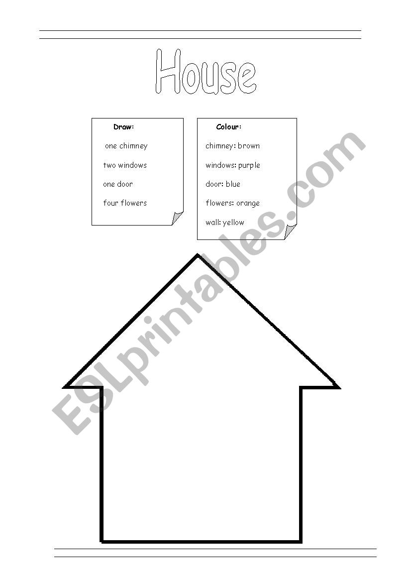 House Colour worksheet