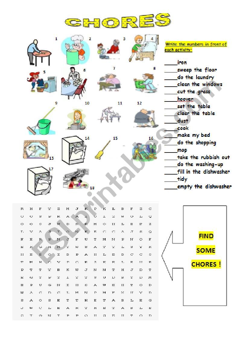 Chores worksheet