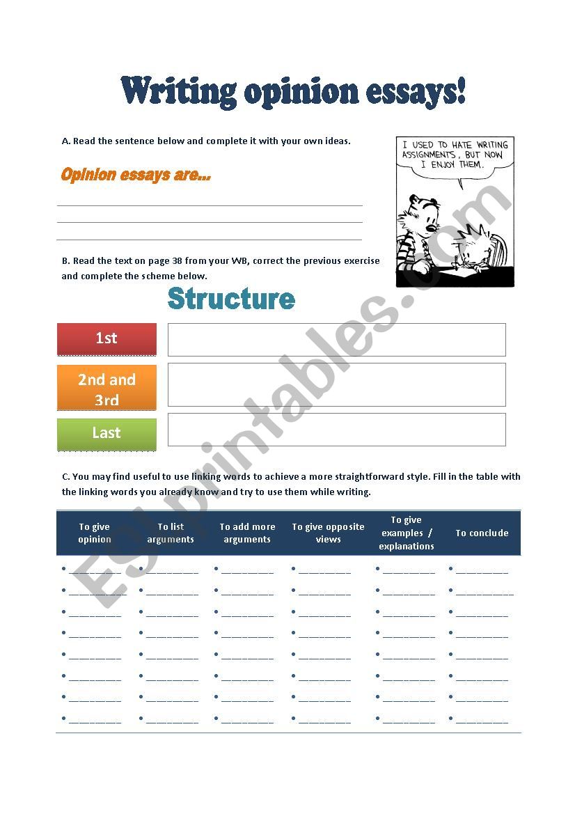 opinion essay topics esl