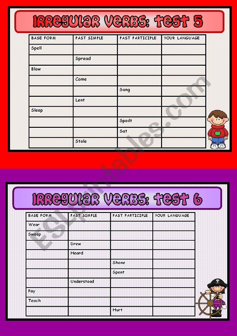 IRREGULAR VERBS 2 worksheet