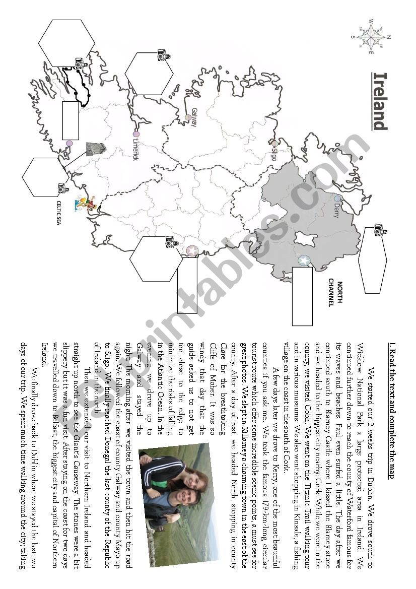 Trip to Ireland worksheet