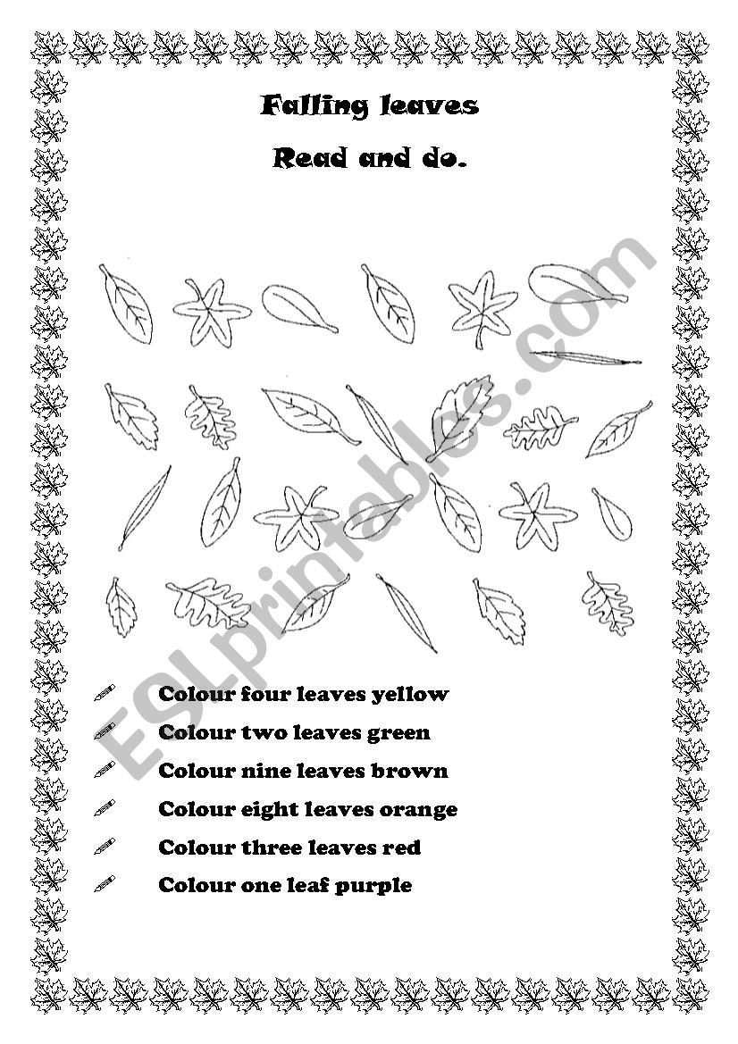 FALLING LEAVES worksheet