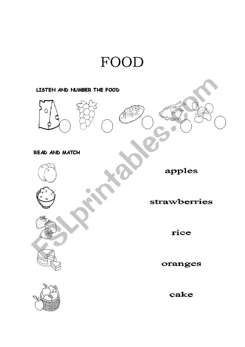 Food worksheet