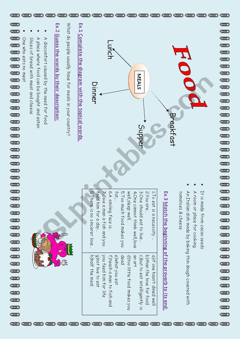 Food worksheet