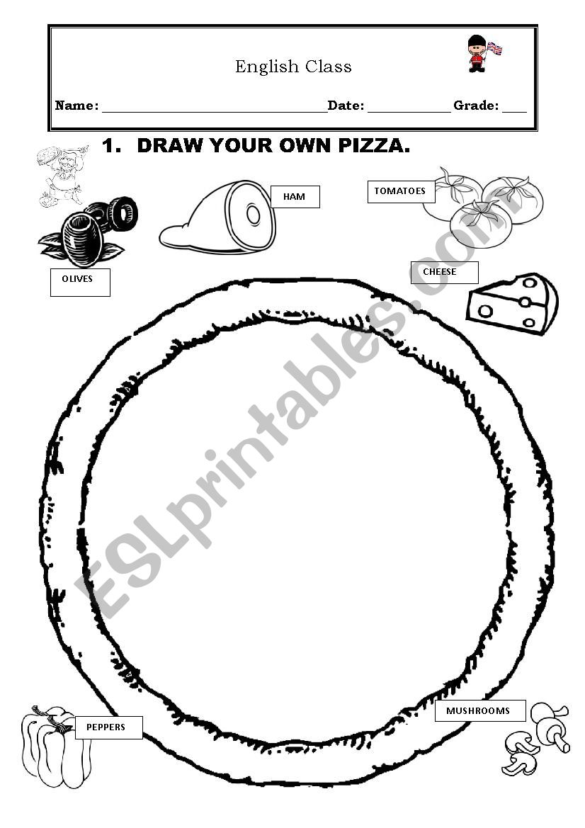 Draw a pizza  worksheet