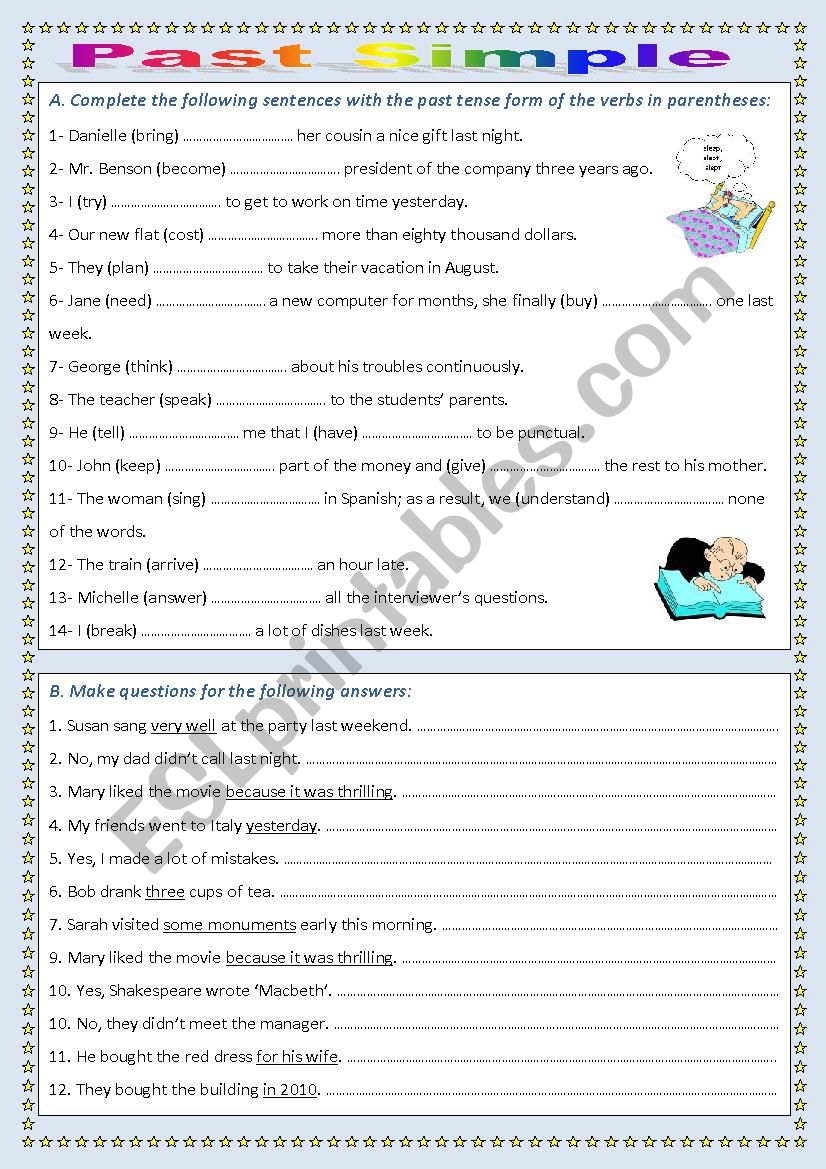 Past Simple Tense worksheet