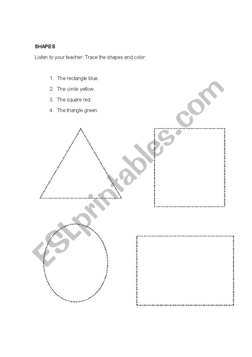 Trace the shapes worksheet