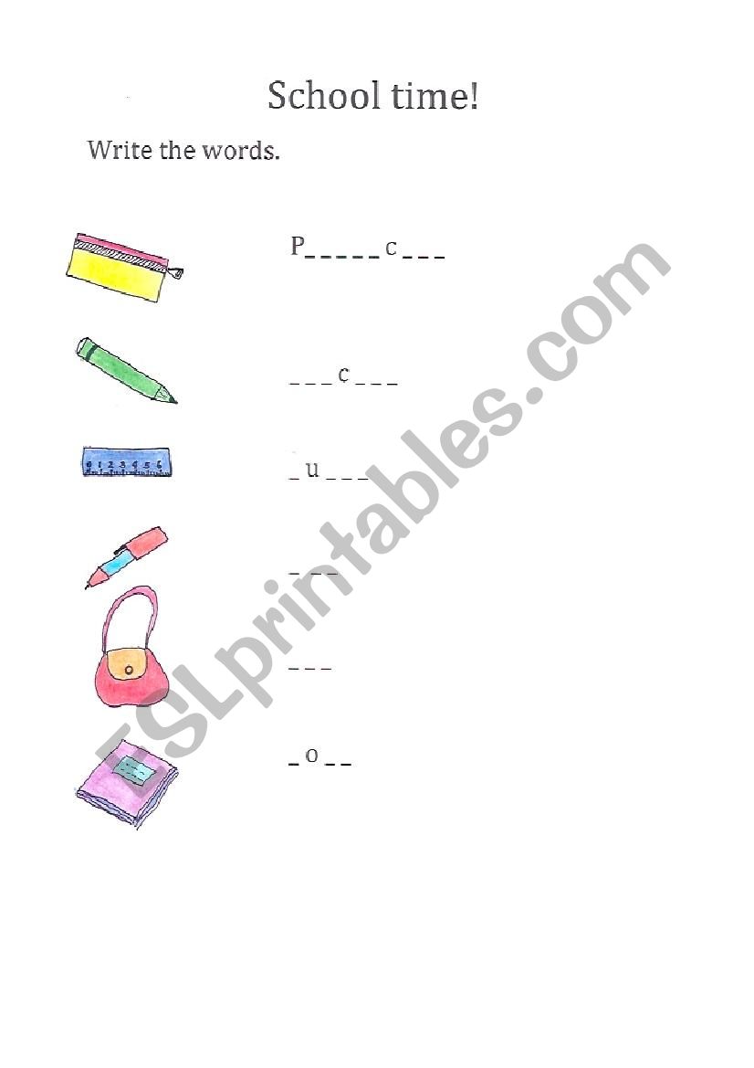 School time! worksheet