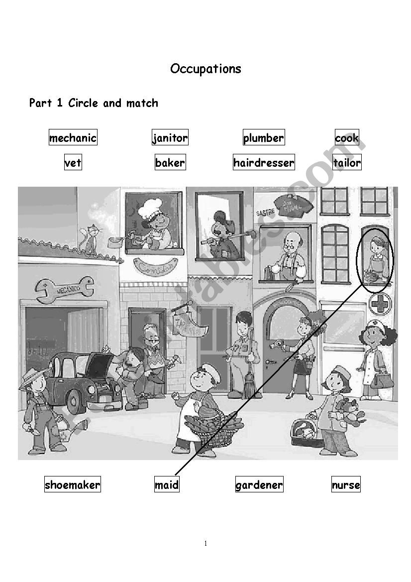 Occupations worksheet