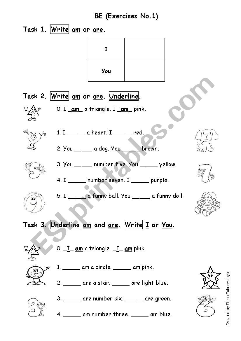 The verb BE for young learners. Part 4. 