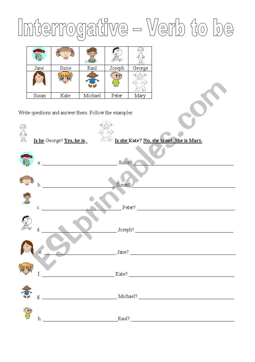 Verb to be - Interrogative and short answers