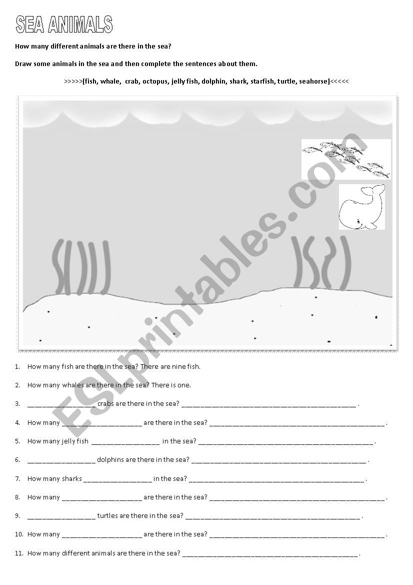 SEA ANIMALS worksheet