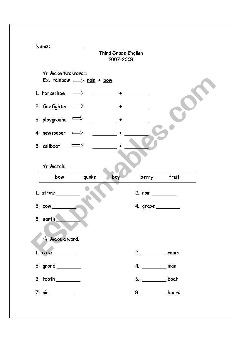 Compound Words worksheet