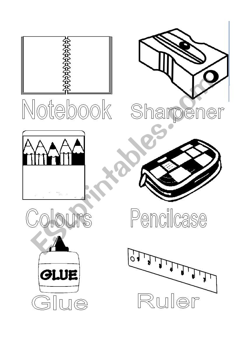 SCHOOL OBJECTS TRACE worksheet