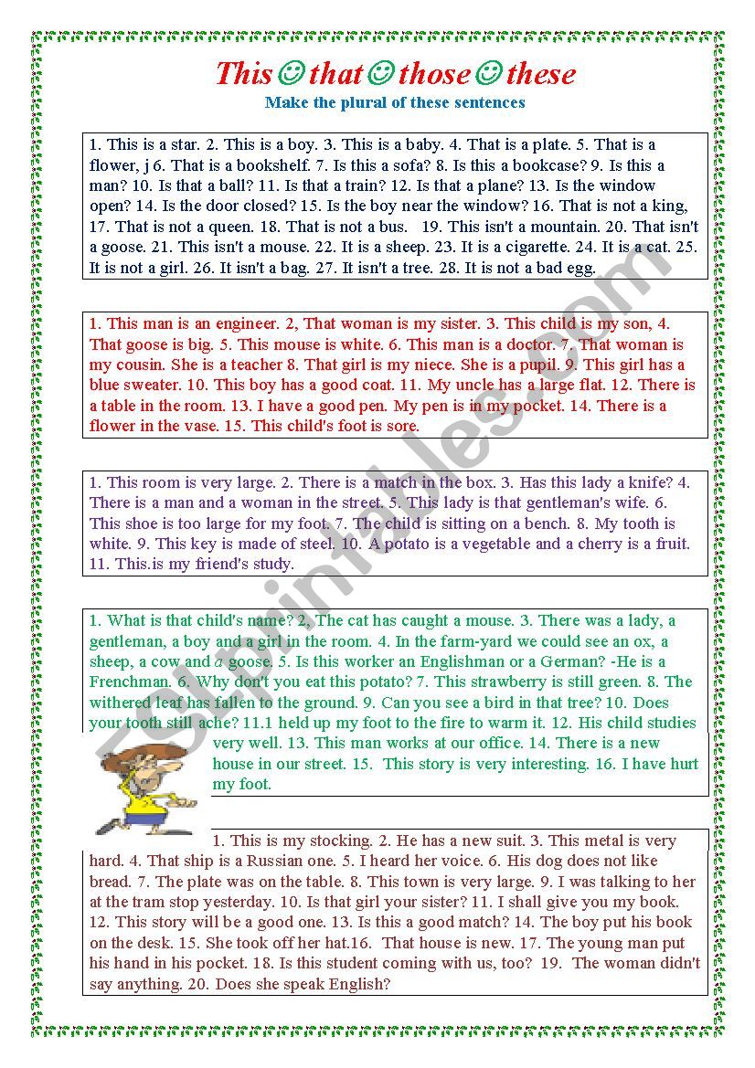 demonstratives worksheet