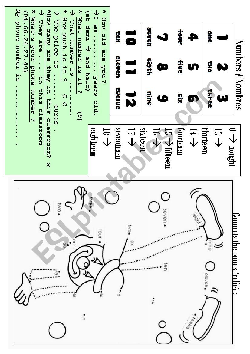 numbers 1 to 20 worksheet