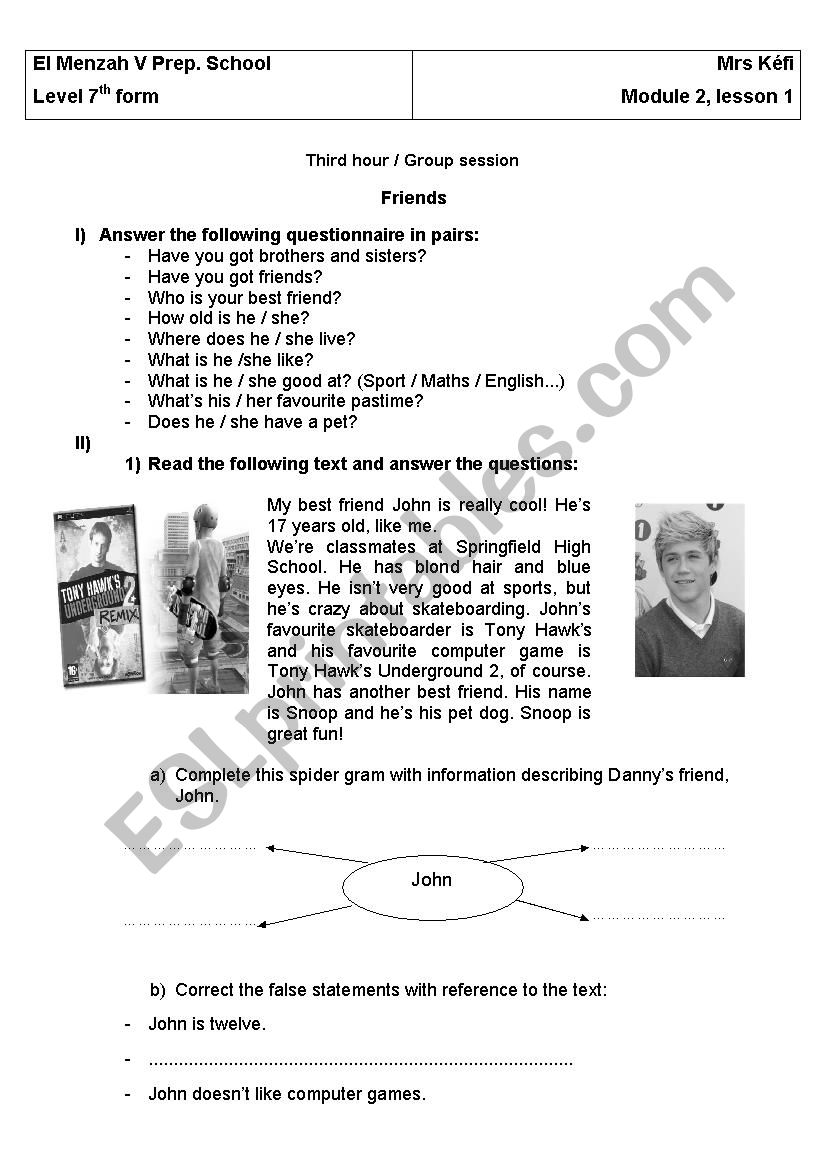 friends worksheet