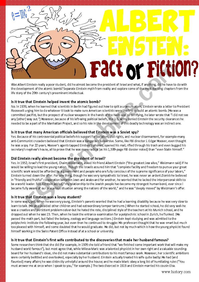Albert Einstein:Fact or Fiction (Reading Comprehension)