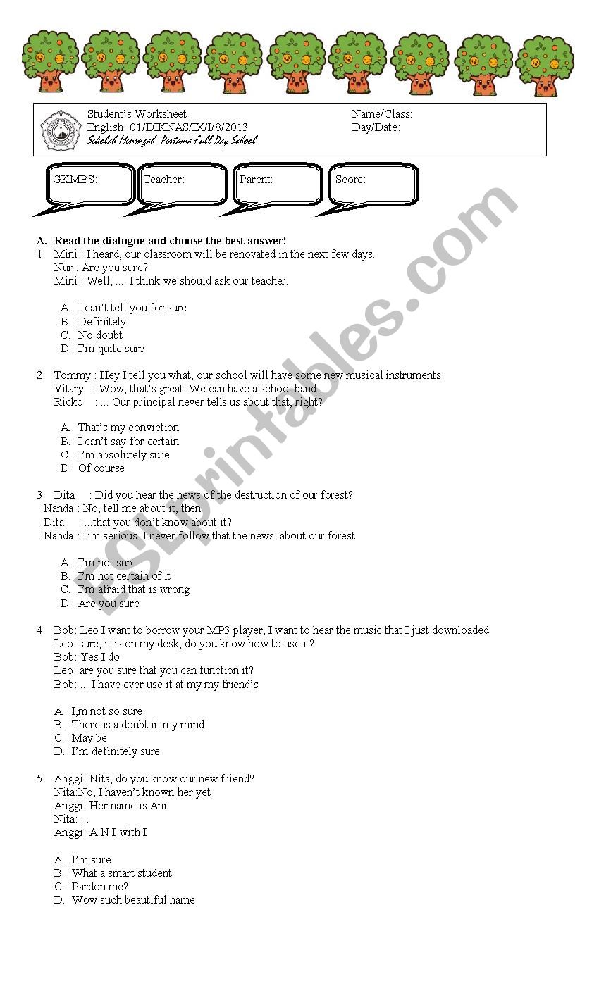 some expression worksheet