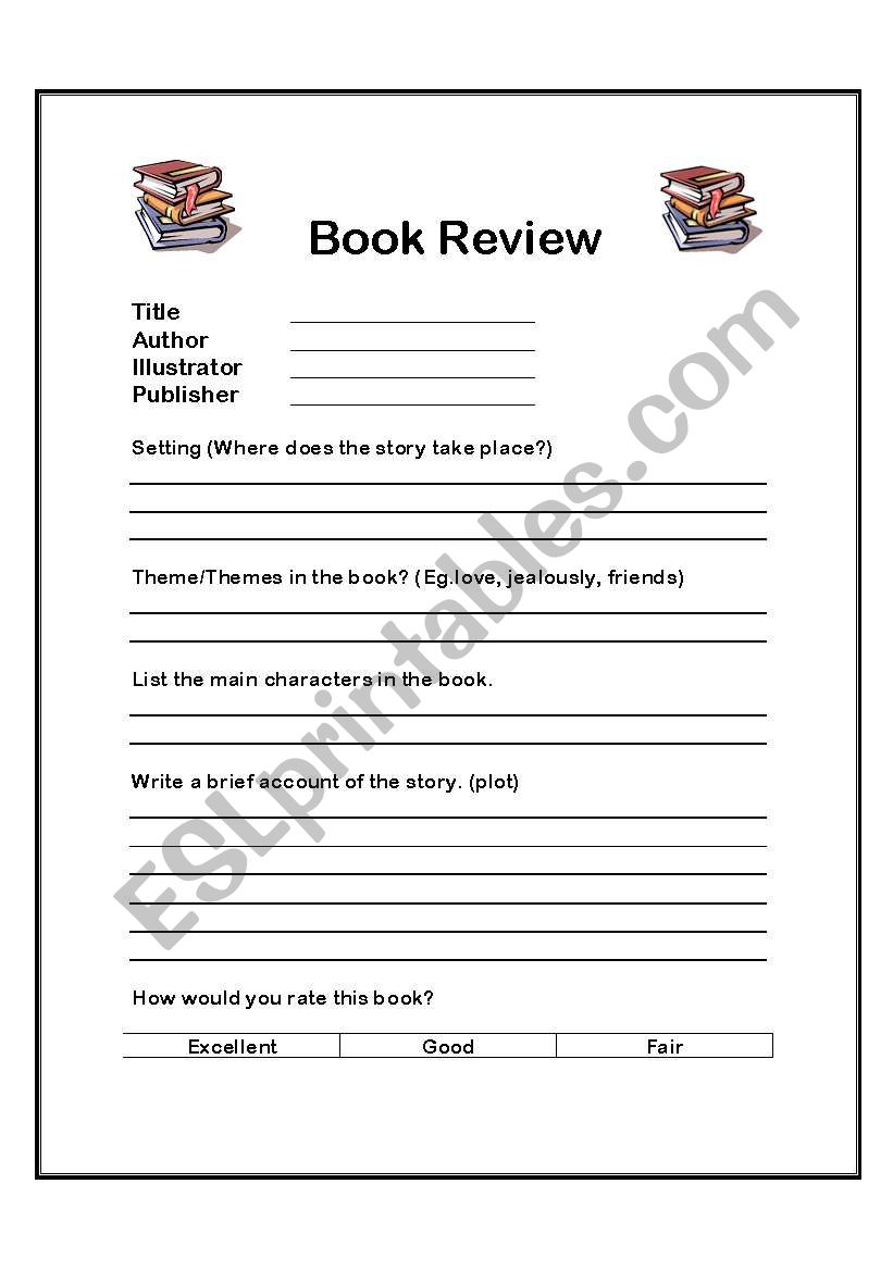 Book Review Form worksheet