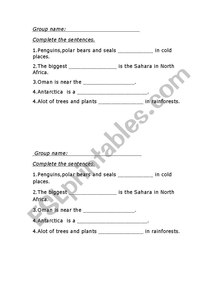 vocab task about rainforest worksheet