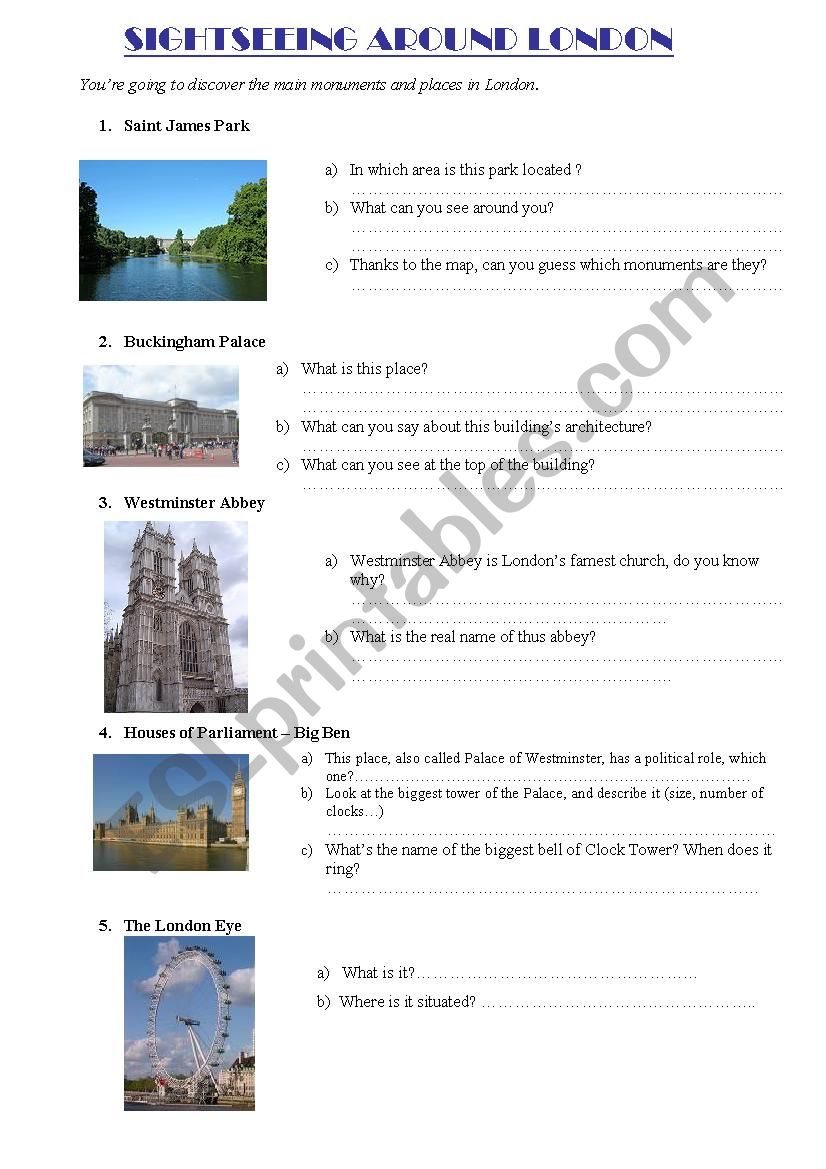 London Travel Book - Part 2 worksheet