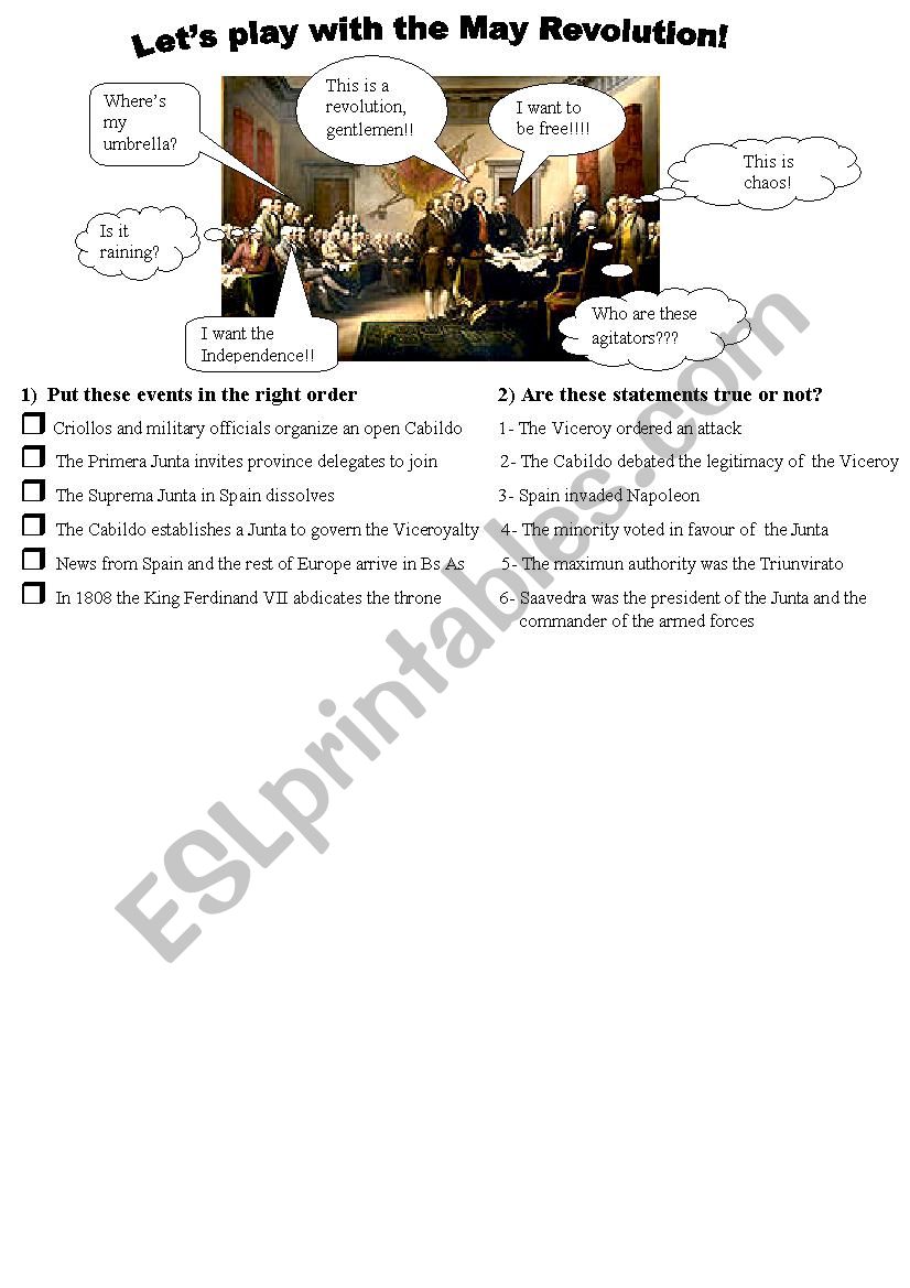 May Revolution worksheet