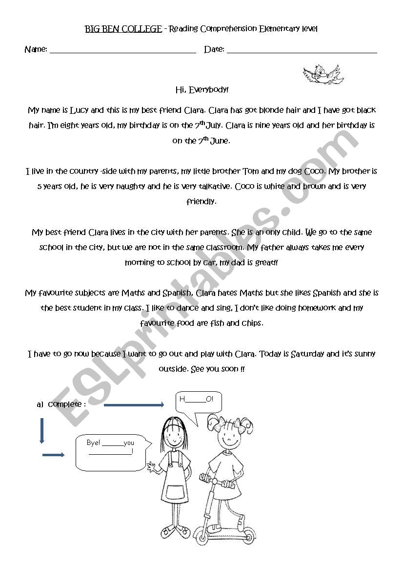 Lucy - Reading Comprehension (basic)