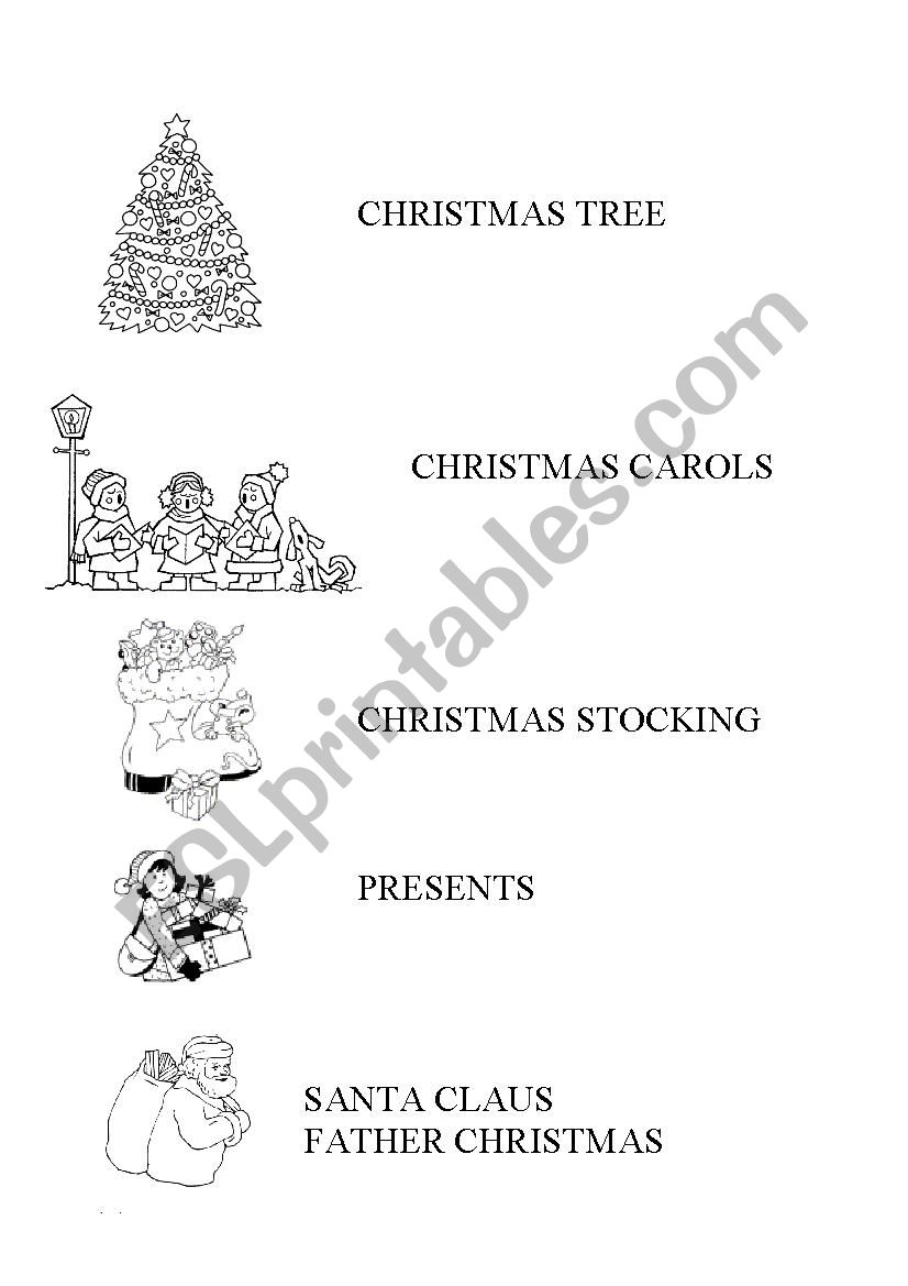 christmas words worksheet