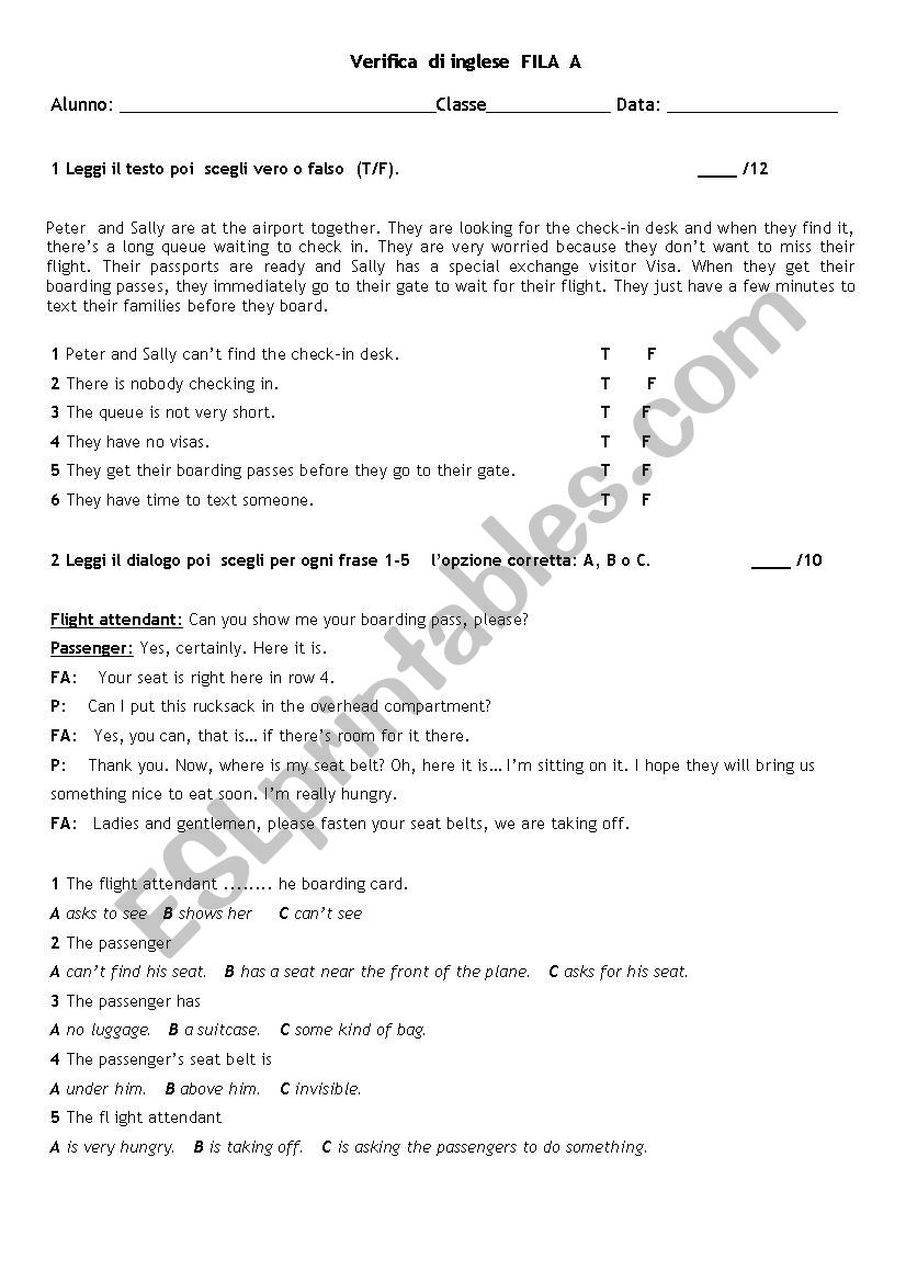 MID-TERM TEST worksheet