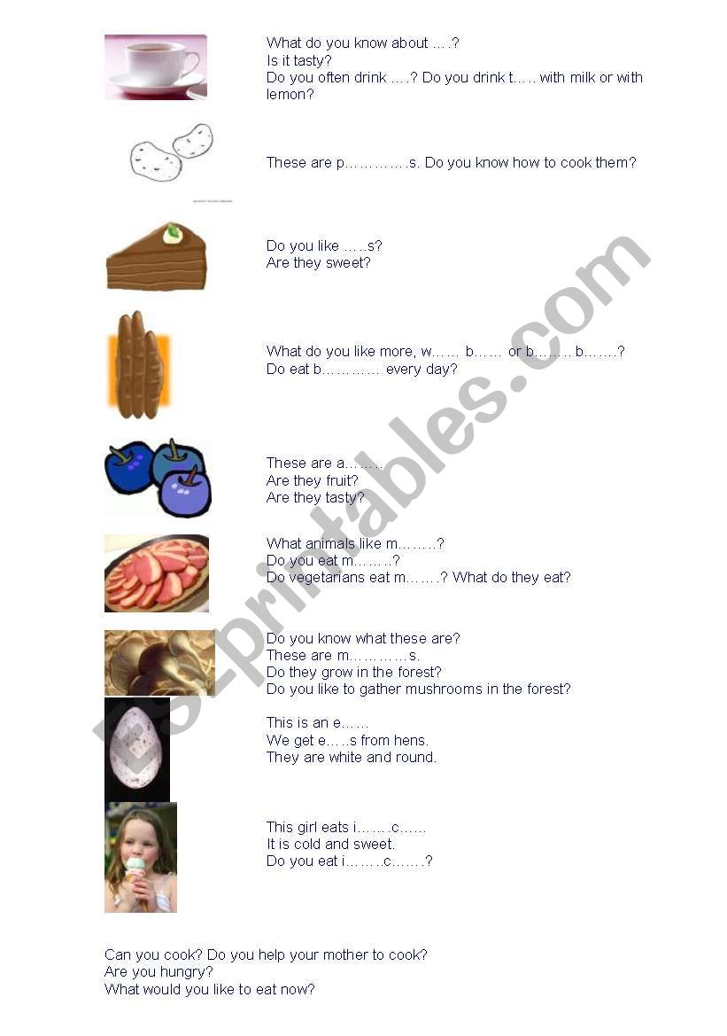 Food worksheet