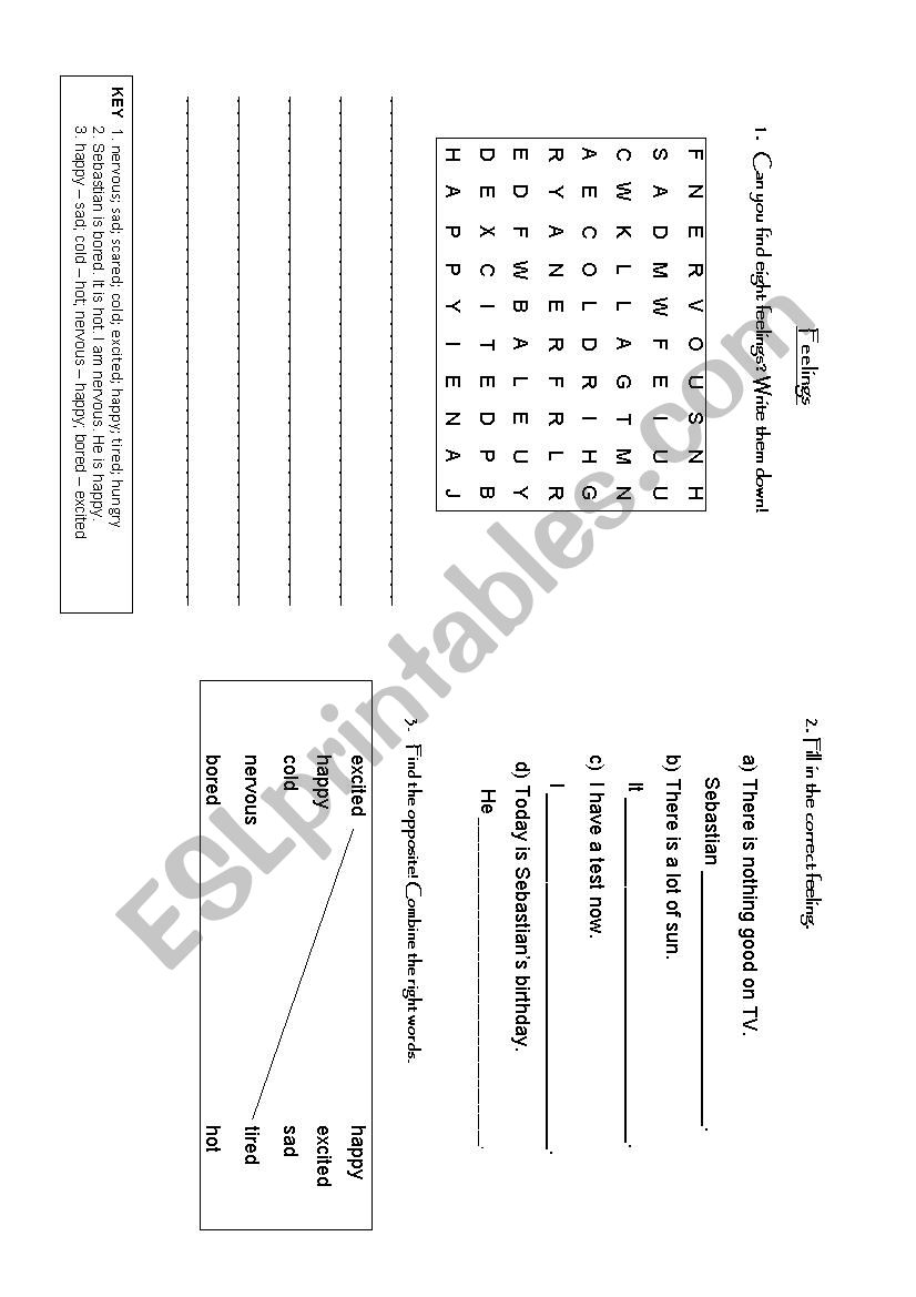 Feelings worksheet