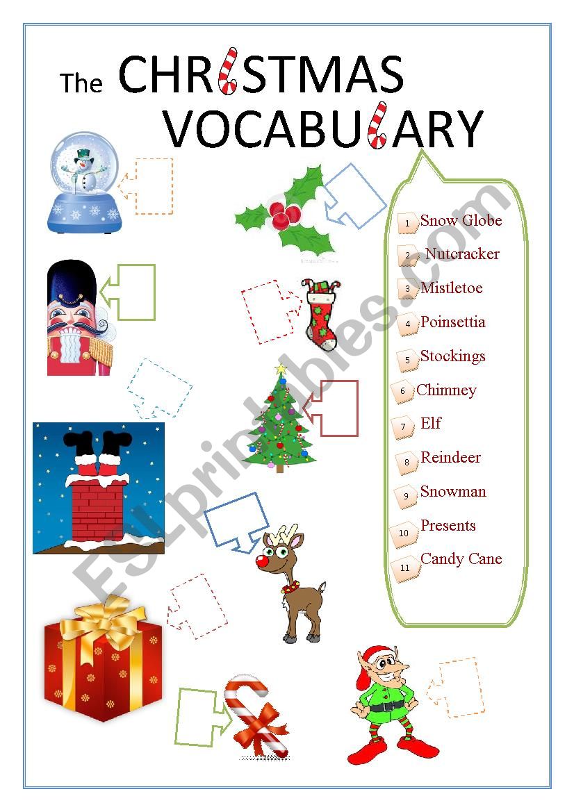 The CHRISTMAS VOCABULARY worksheet