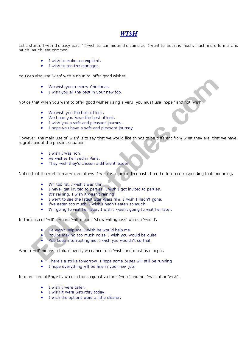 Expressing wisb worksheet