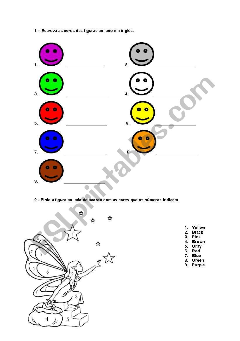 Colours worksheet