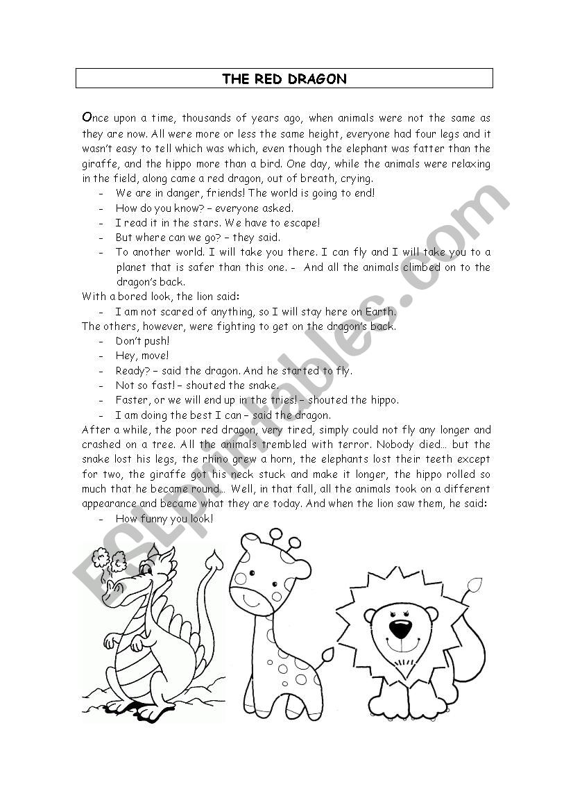 The Red Dragon worksheet