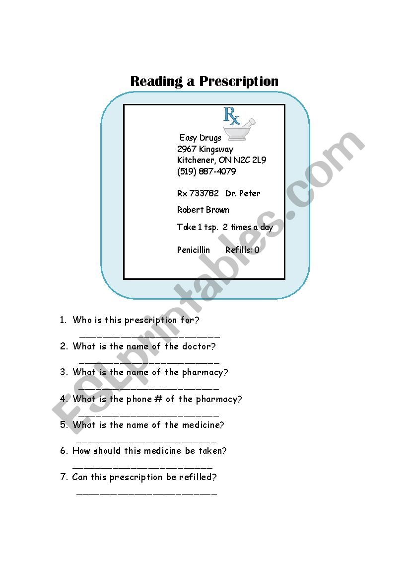 Reading a Doctors Prescription