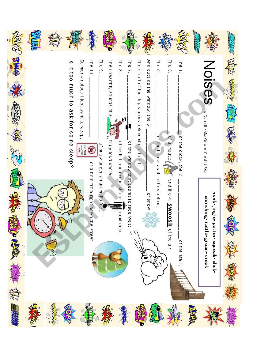 Noises Poem worksheet