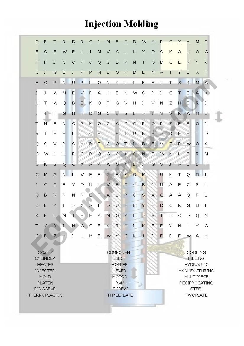 Injection Molding Word Search worksheet